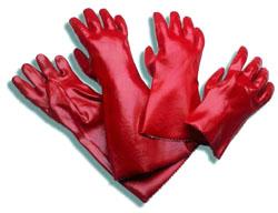 PVC handschoen Rood - 27 cm